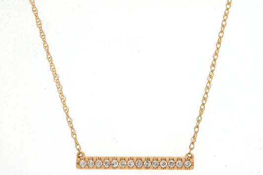 14kt Yellow Gold Diamond Bar Necklace