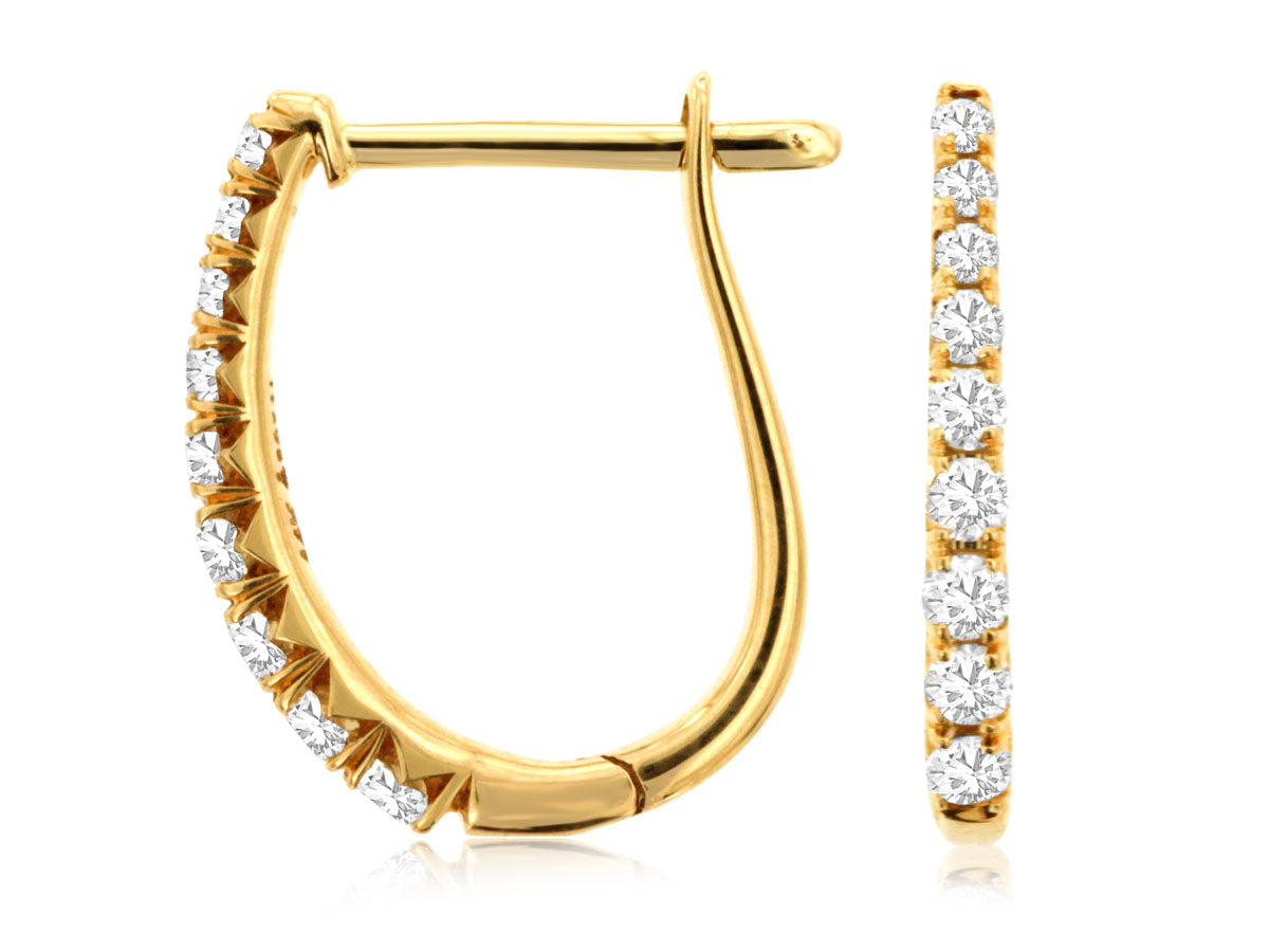 14kt Yellow Gold Diamond Hoop Earrings