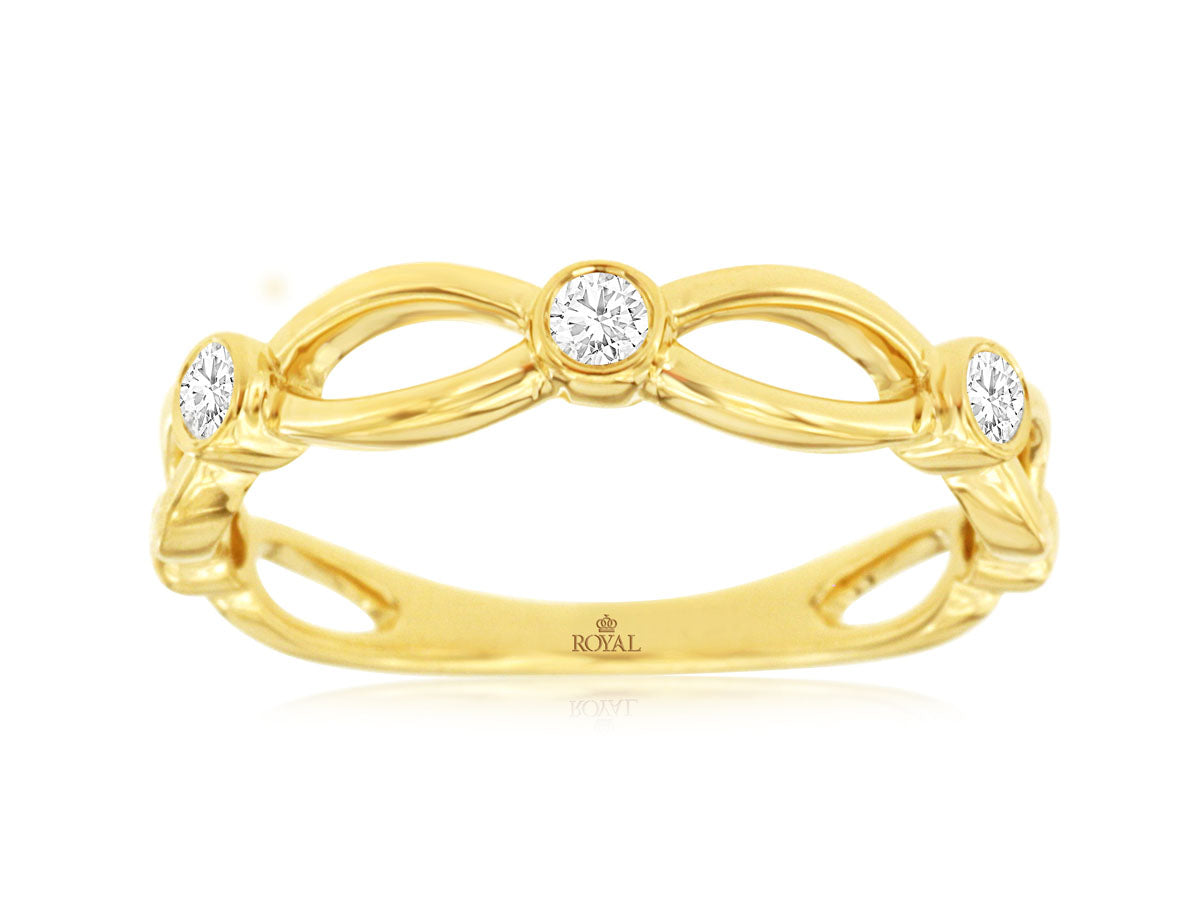 14kt Yellow Gold Diamond Stacking Ring