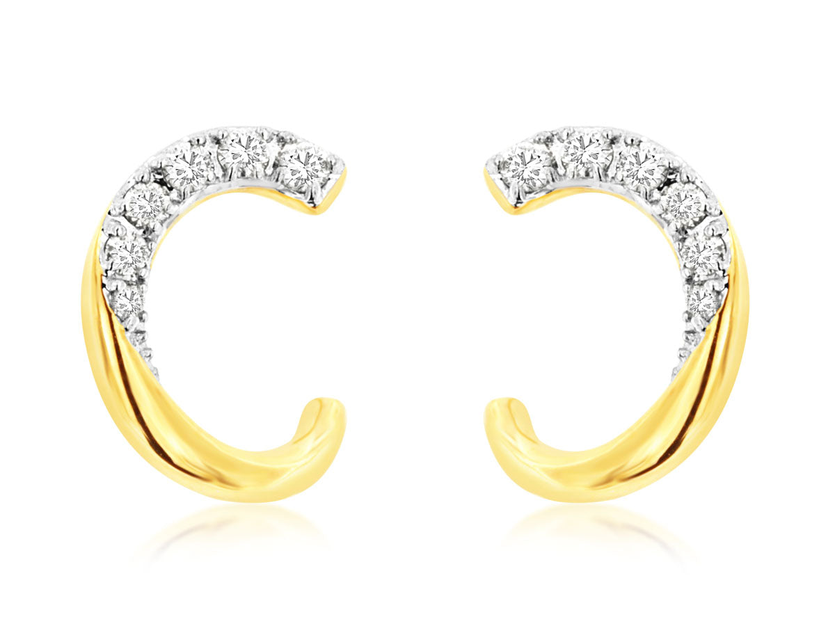 14kt Yellow Gold Diamond Earrings