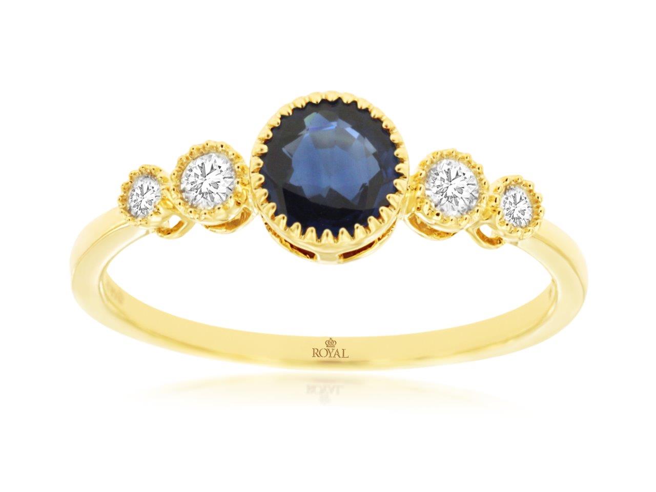 14kt Yellow Gold Sapphire & Diamond Ring