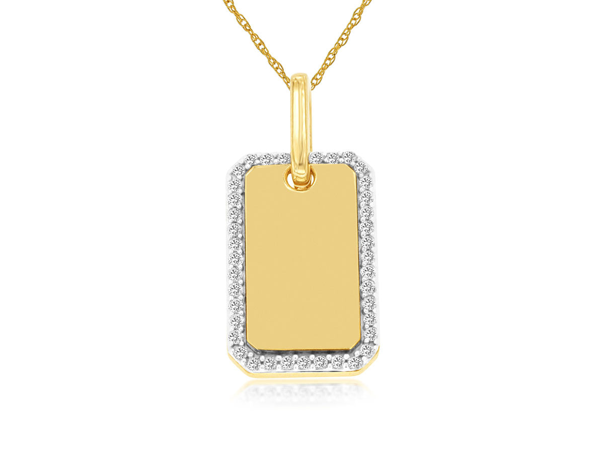 DIAMOND TAG NECKLACE | 14kt Yellow Gold