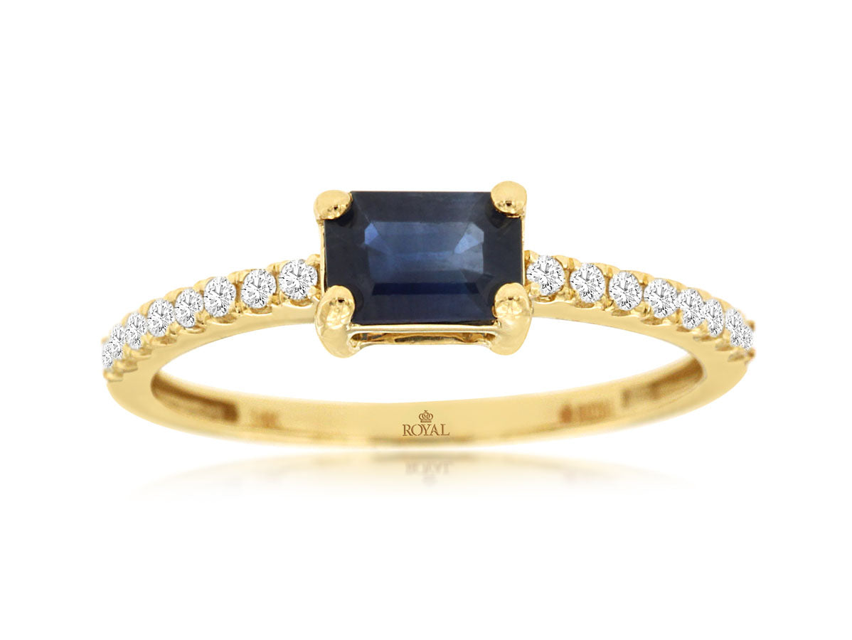 14kt Yellow Gold Sapphire & Diamond Ring