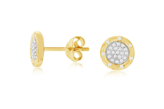 14kt Yellow Gold Diamond Stud Earrings