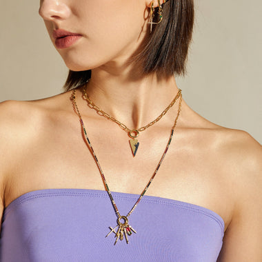 Gold Faceted Red Charm