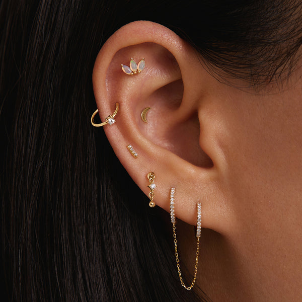 CRESCENT | Moon Threadless Flatback Earring