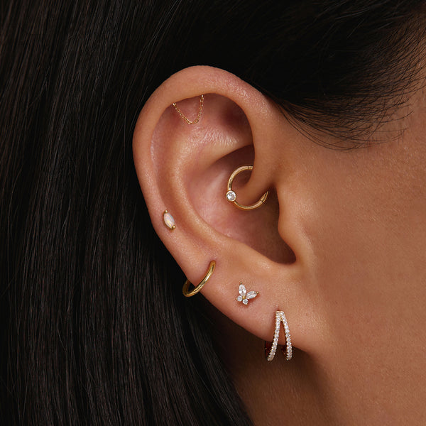 BOWERY | Draped Chain Threadless Flatback Earring