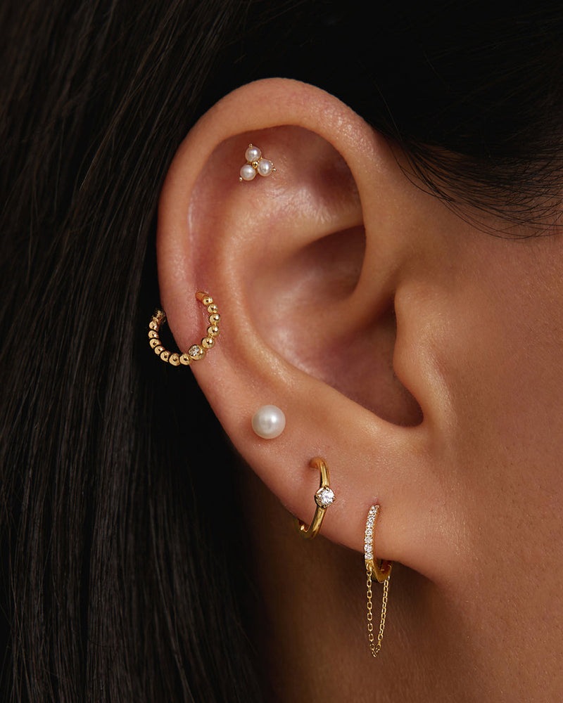 ETTA | Triple Pearl Threadless Flatback Earring