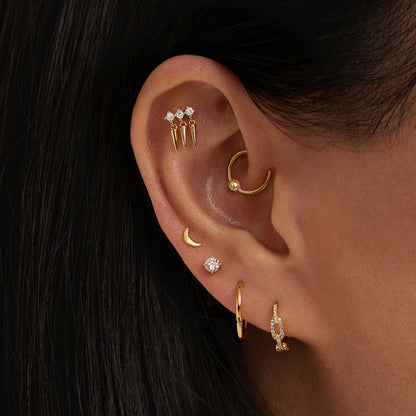 CRESCENT | Moon Threadless Flatback Earring