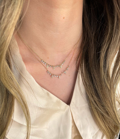 White Gold Layering Necklace with Diamonds
