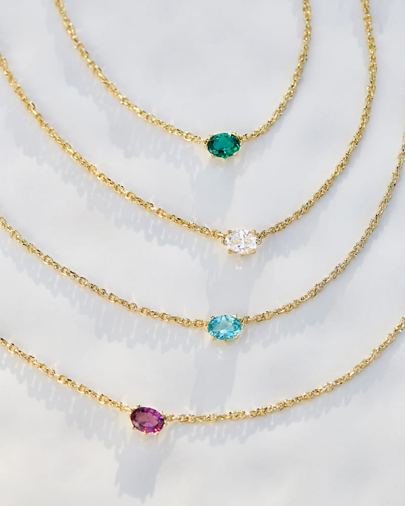 Cailin Gold Pendant Necklace in Purple Crystal