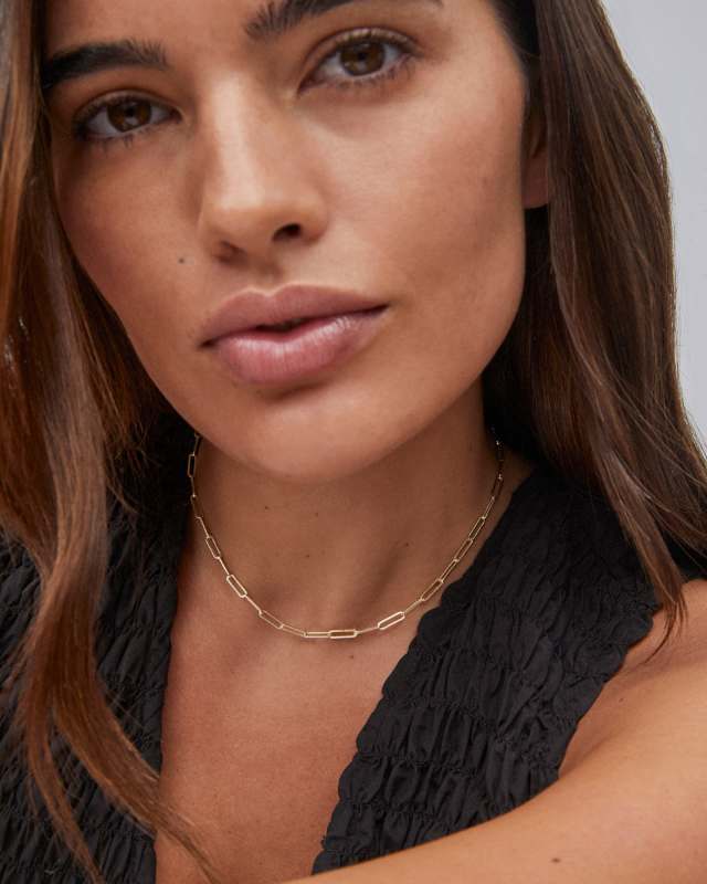 Courtney Paperclip Necklace in Gold