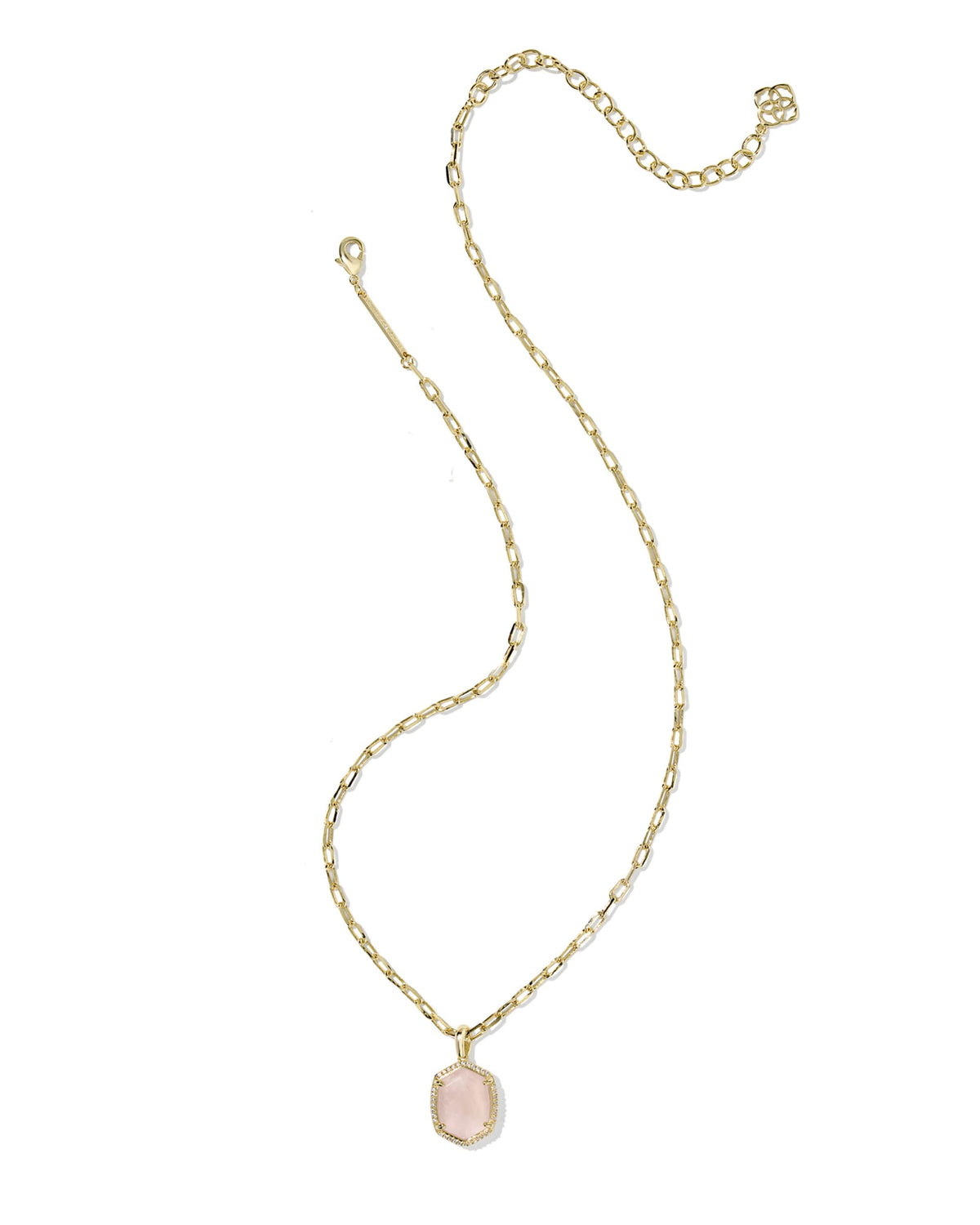 Daphne Gold Pave Frame Short Pendant Necklace