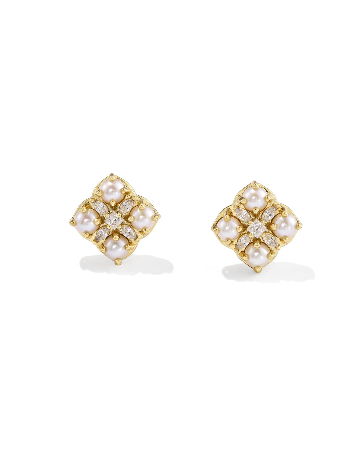 Dira Pearl Gold Stud Earrings