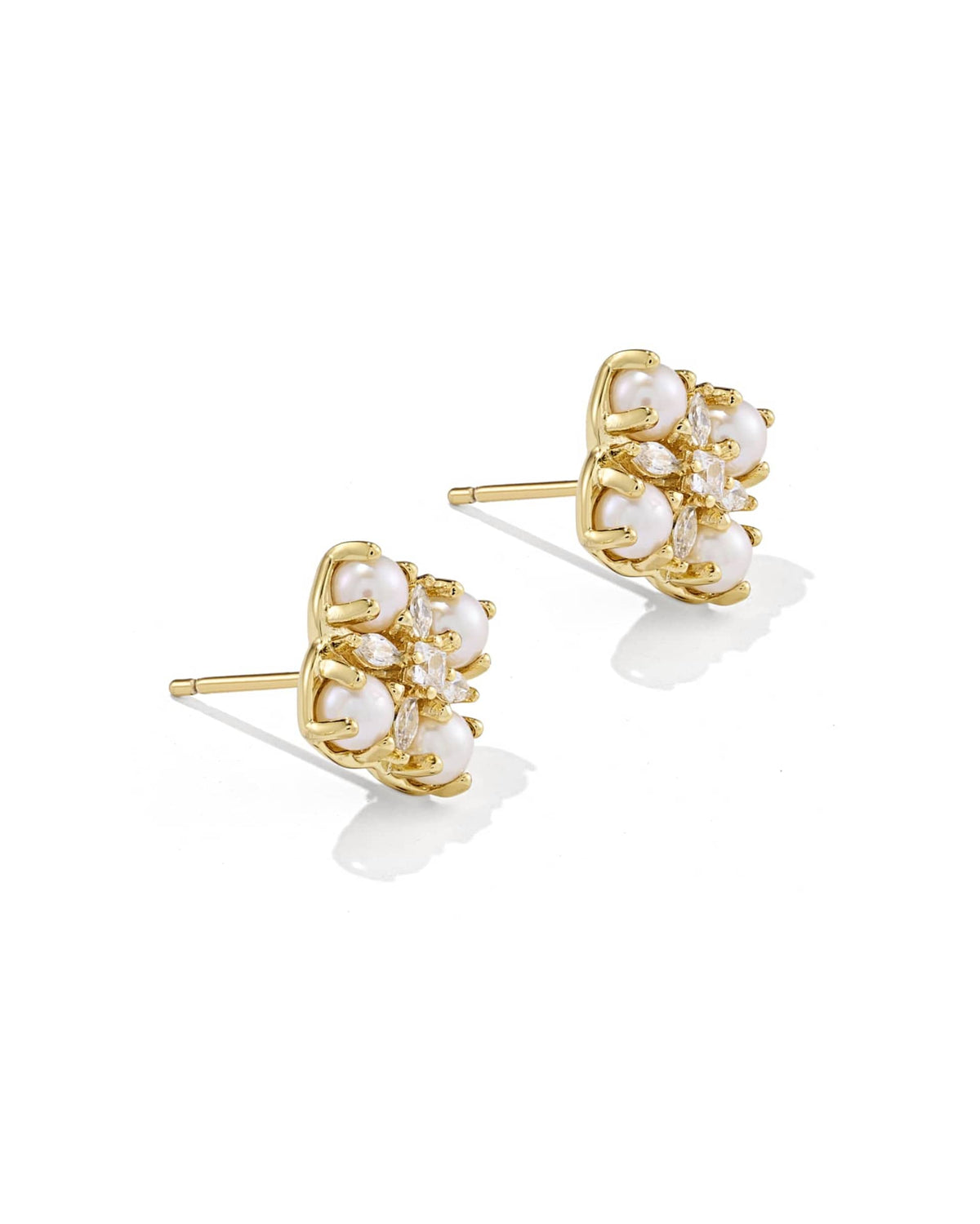 Dira Pearl Gold Stud Earrings