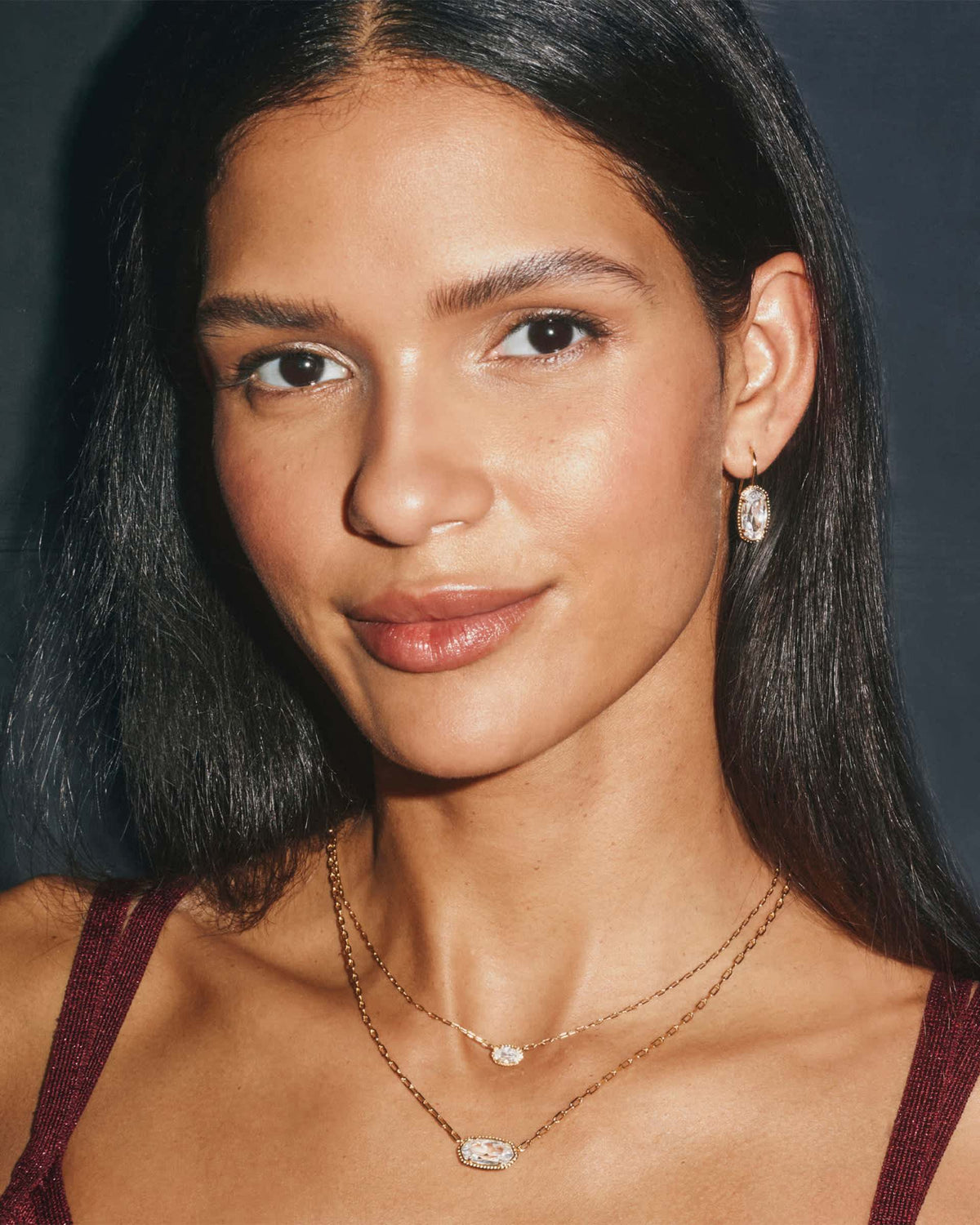 Elisa Luxe Gold Short Pendant Necklace