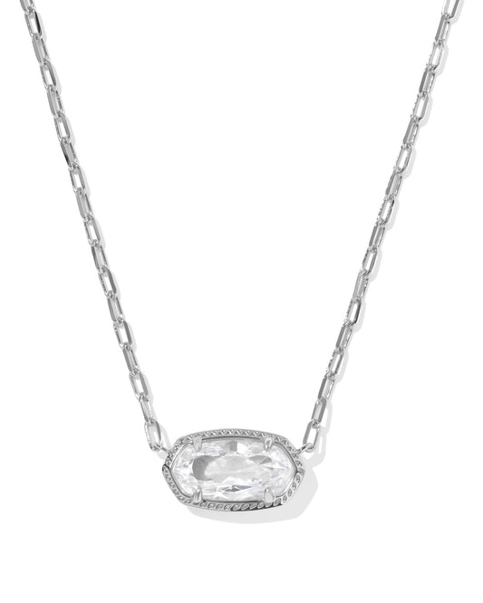 Elisa Luxe Silver Short Pendant Necklace