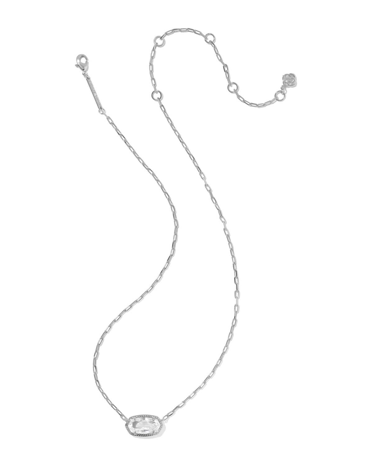 Elisa Luxe Silver Short Pendant Necklace