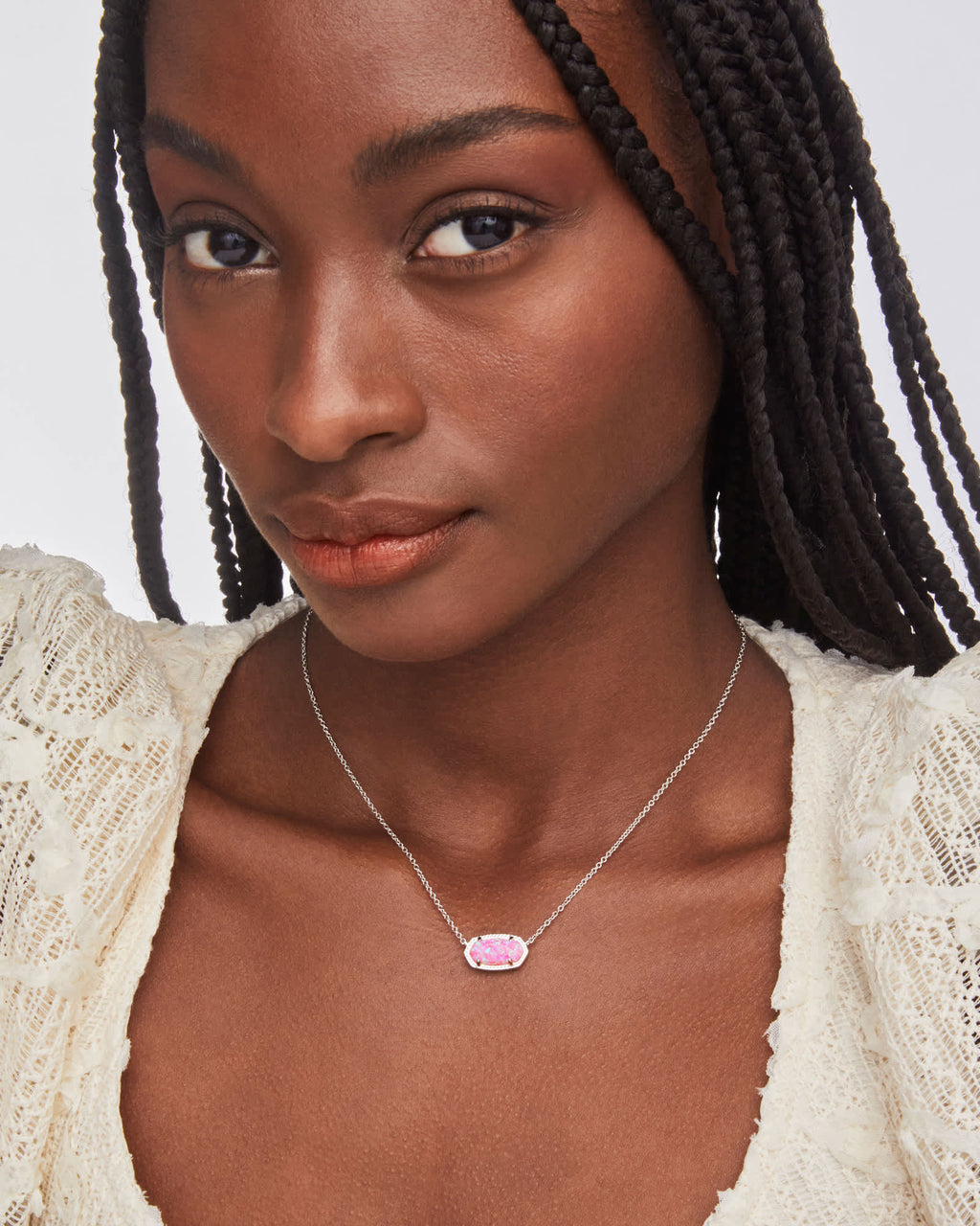 Elisa Gold Short Pendant Necklace In Carnation Kyocera Opal