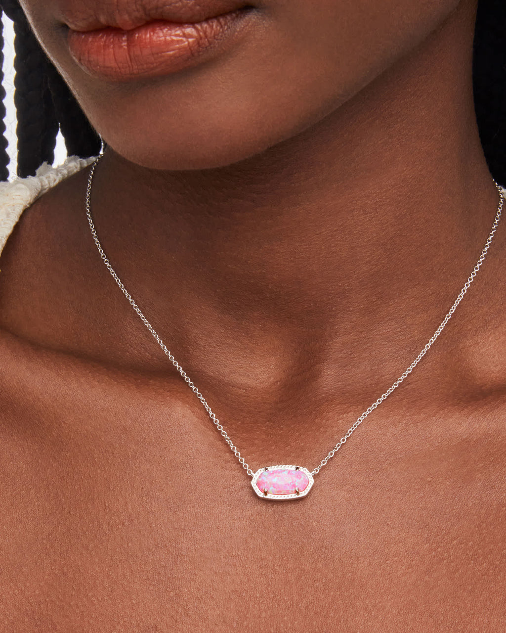 Elisa Gold Short Pendant Necklace In Carnation Kyocera Opal