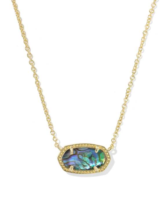 Elisa Gold Pendant Necklace in Abalone Shell