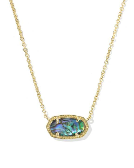 Elisa Gold Pendant Necklace in Abalone Shell
