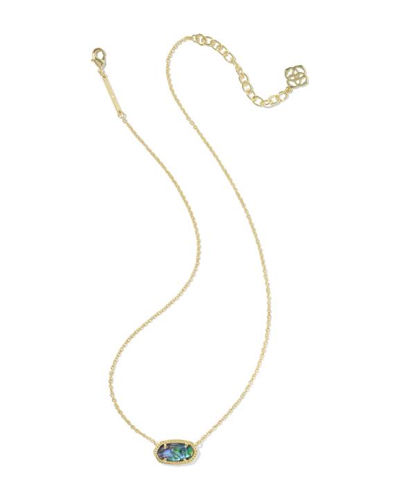 Elisa Gold Pendant Necklace in Abalone Shell
