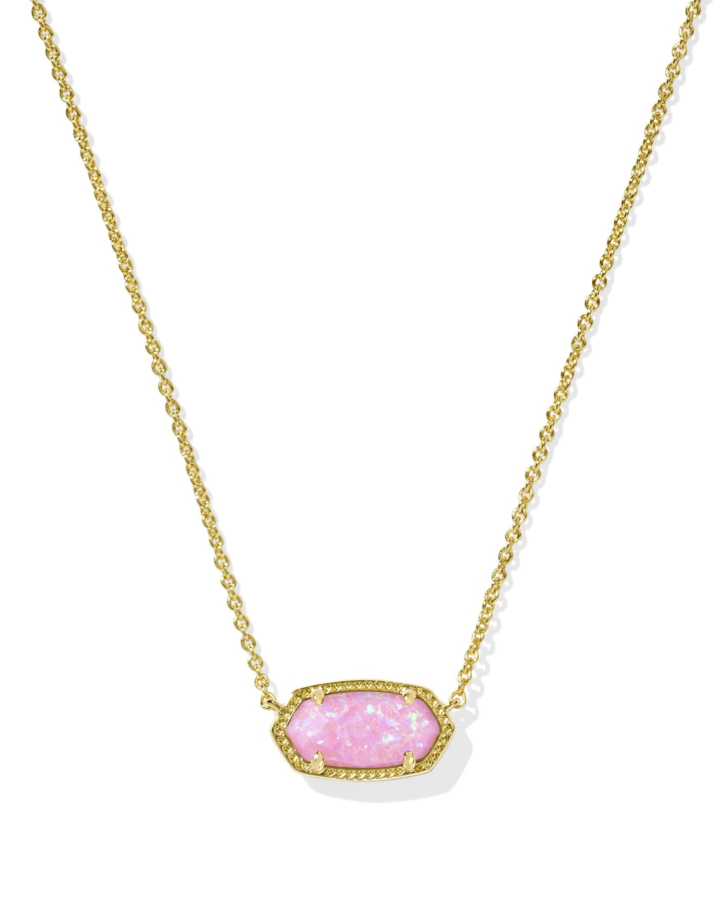 Elisa Gold Short Pendant Necklace In Carnation Kyocera Opal