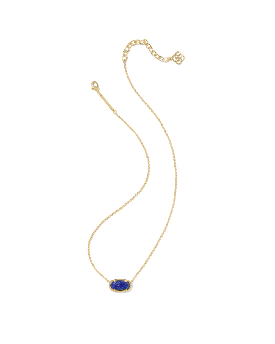 Elisa Gold Short Pendant Necklace In Indigo Kyocera Opal