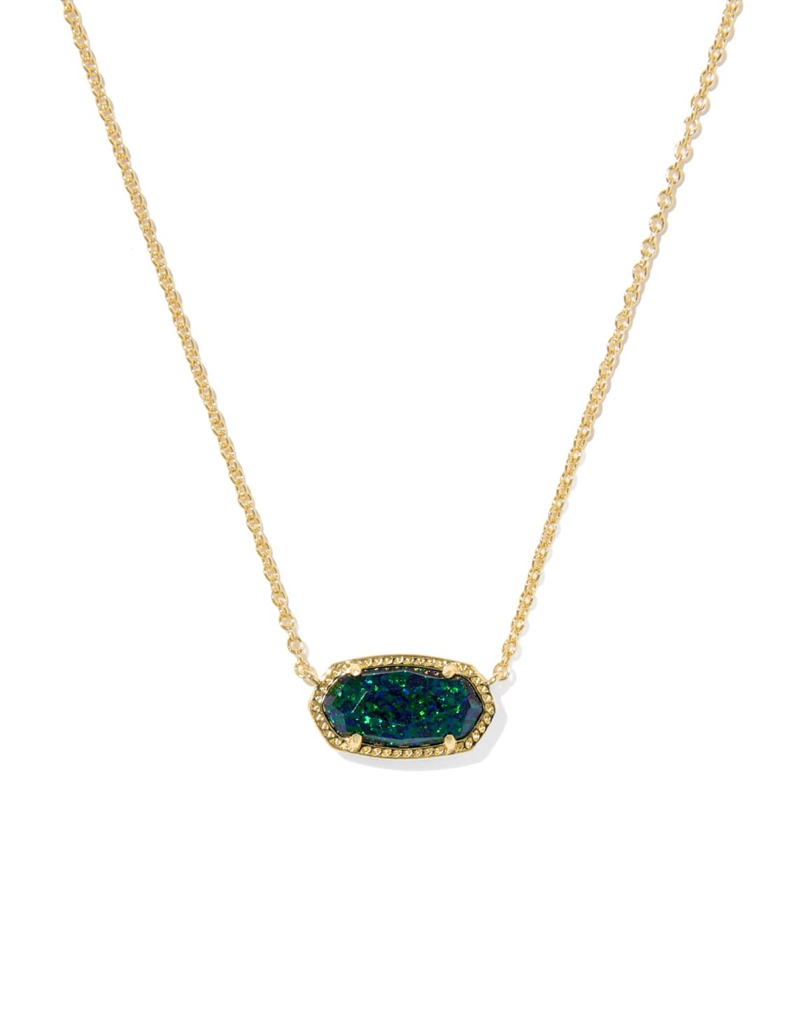 Elisa Gold Short Pendant Necklace In Night Kyocera Opal