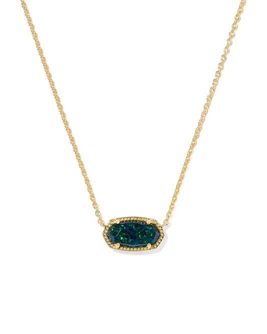 Elisa Gold Short Pendant Necklace In Night Kyocera Opal