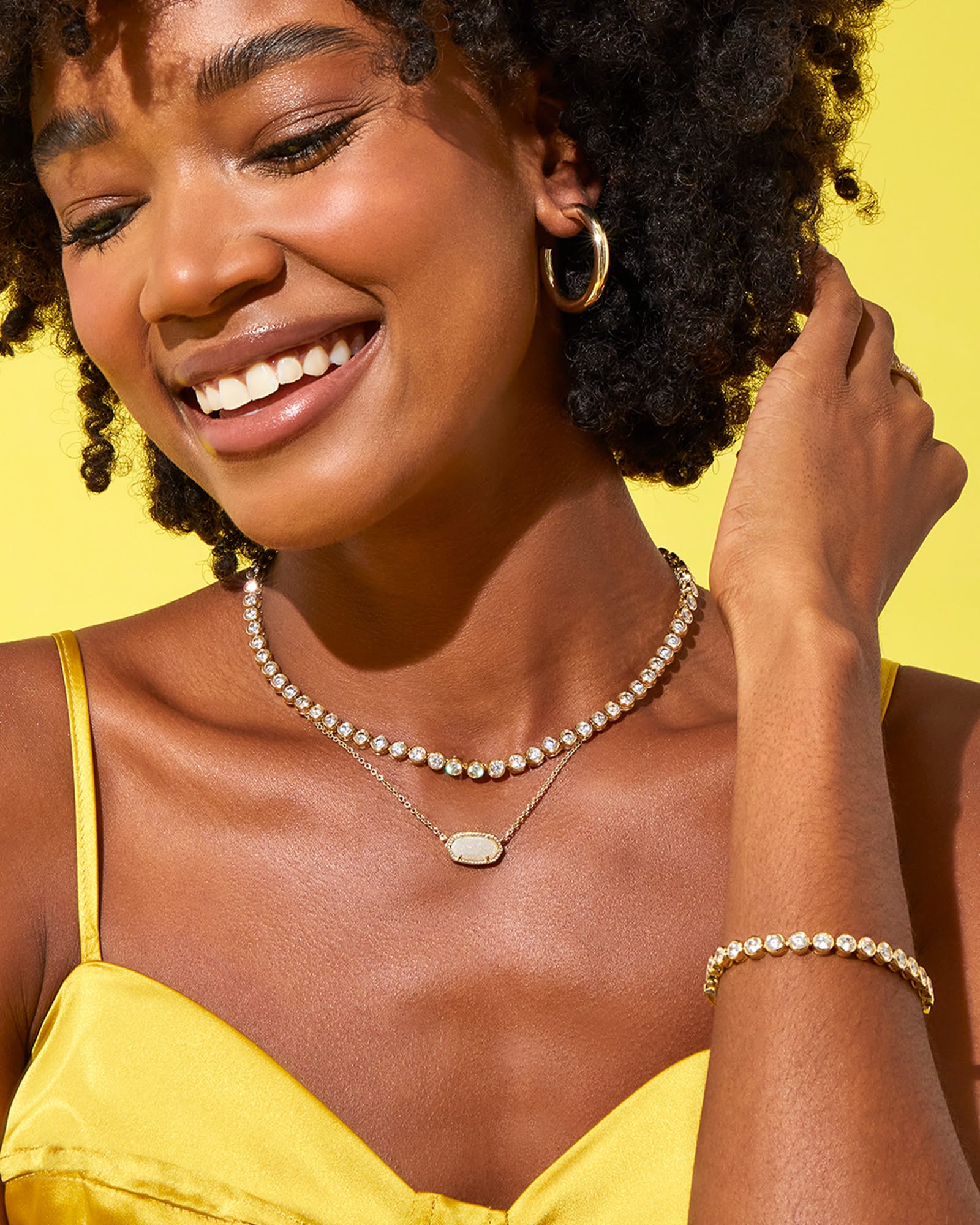 Elisa Gold Pendant Necklace in Iridescent Drusy – Radiant Fine Jewelry