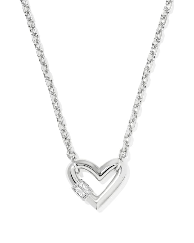 Emery Heart Silver Short Pendant Necklace