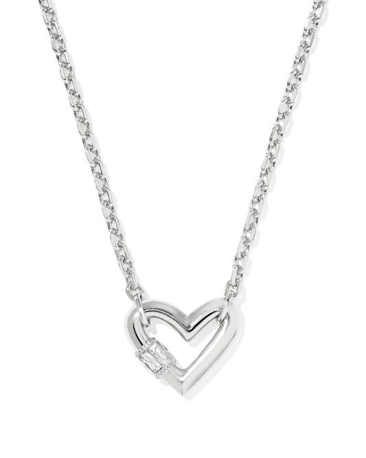 Emery Heart Silver Short Pendant Necklace