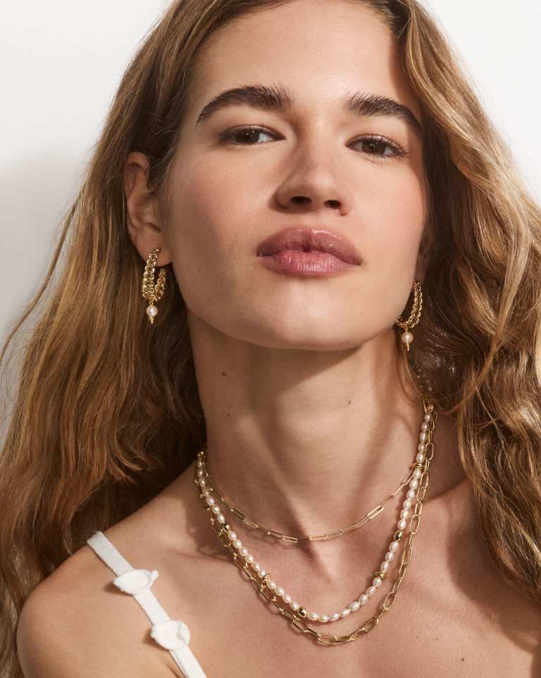 Gabriella Gold Pearl Strand Necklace