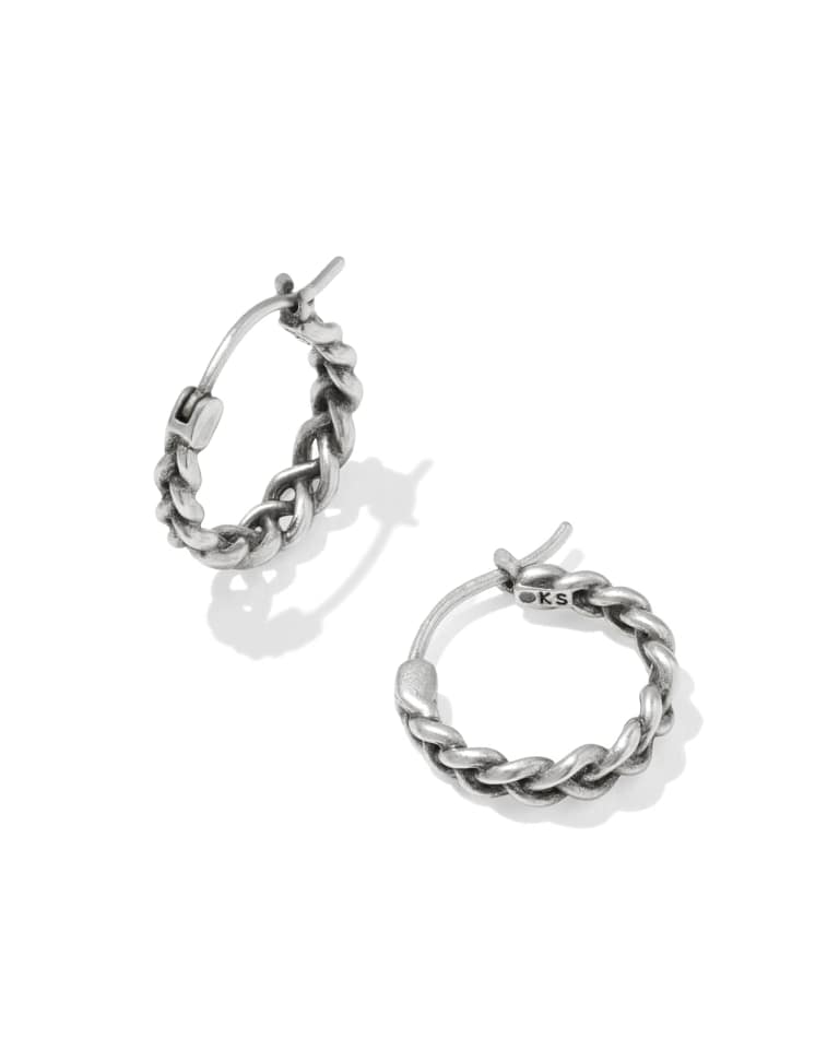 Gabriella Vintage Silver Set of 2 Huggie Earrings