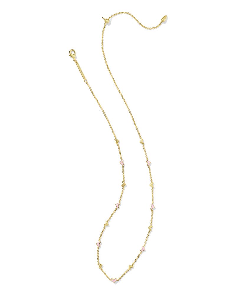 Haven Gold Strand Necklace in Pink Enamel