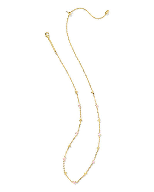 Haven Gold Strand Necklace in Pink Enamel