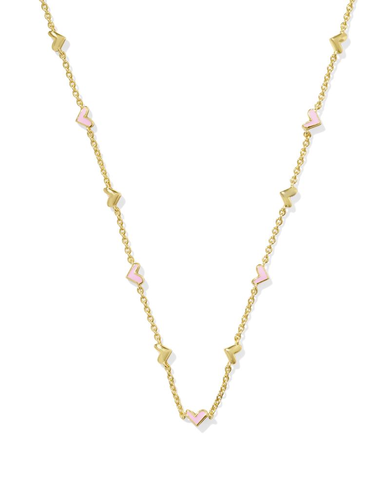 Haven Gold Strand Necklace in Pink Enamel