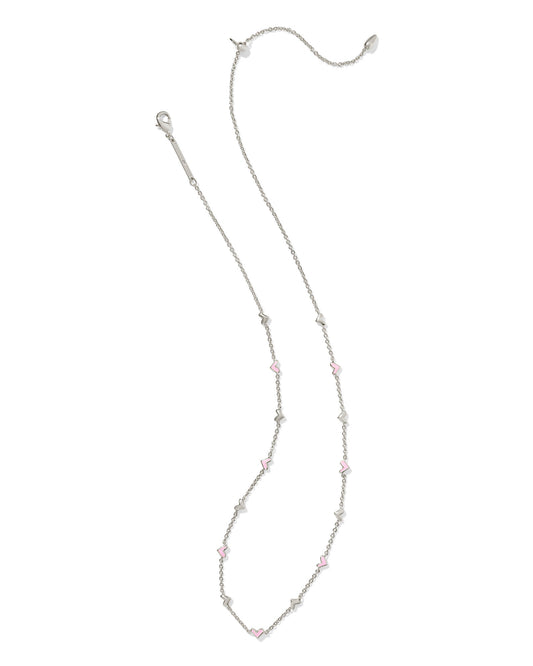 Haven Silver Strand Necklace in Pink Enamel