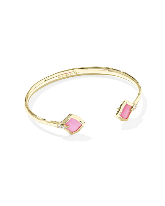Joelle Gold Cuff Bracelet in Azalea Illusion
