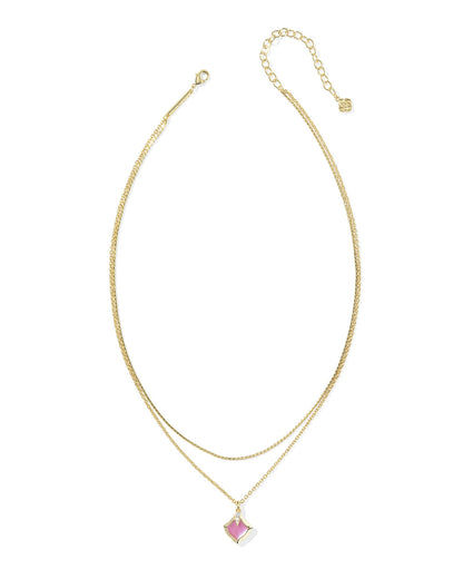 Joelle Gold Multi Strand Necklace in Azalea Illusion