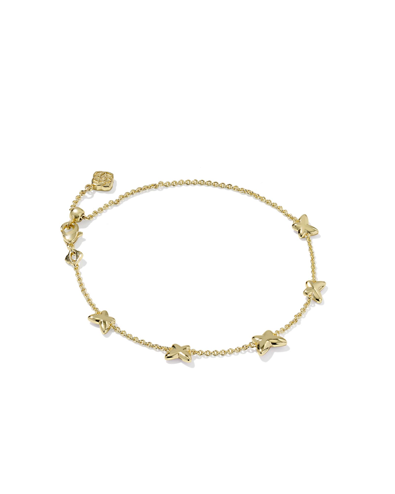 Lillia Butterfly Gold Enamel Delicate Chain Bracelet