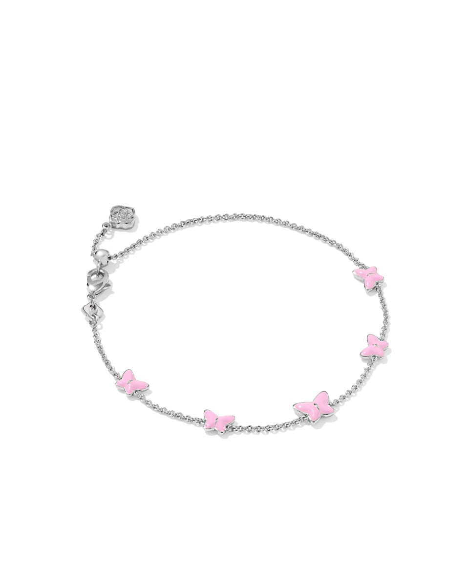 Lillia Butterfly Silver Enamel Delicate Chain Bracelet