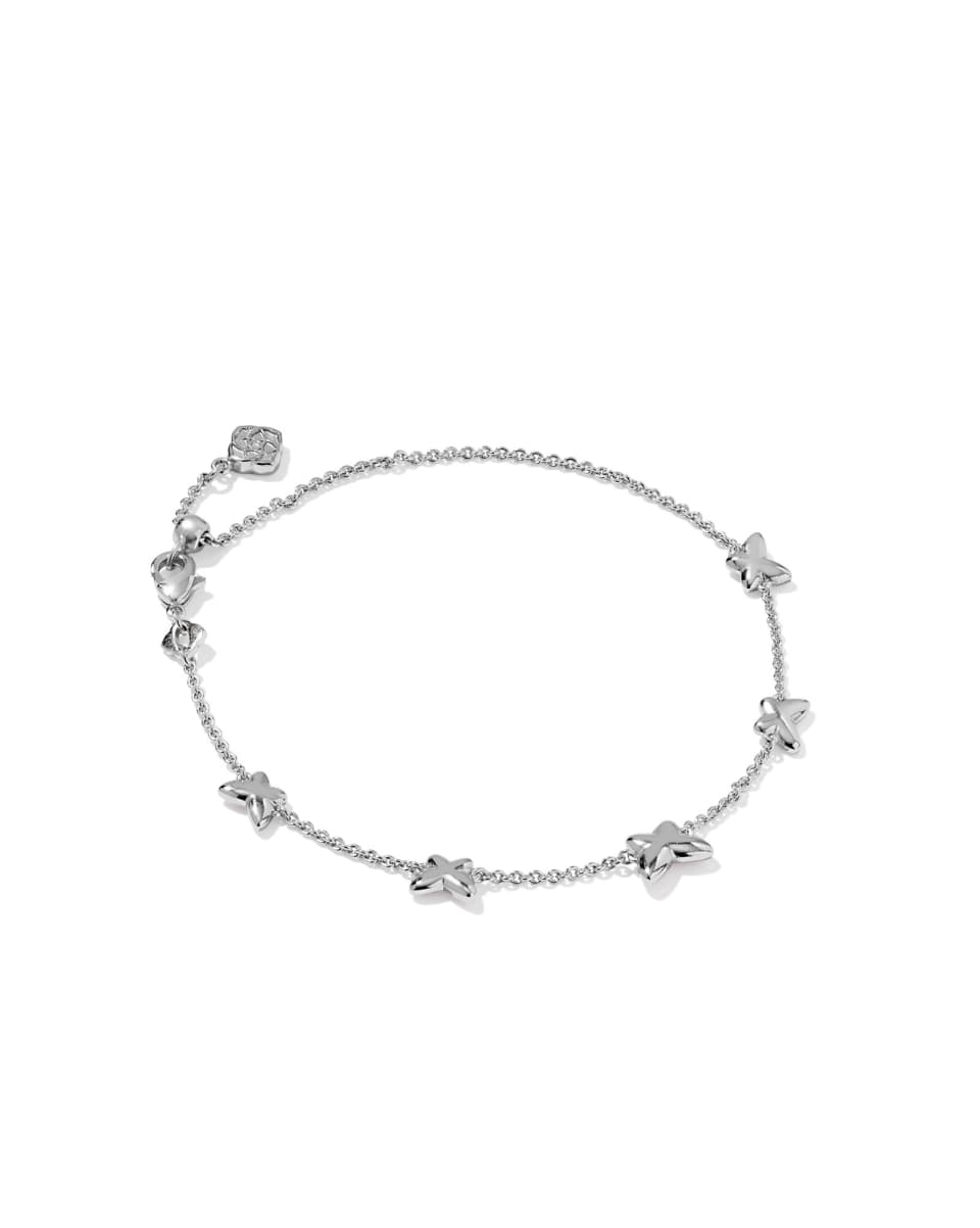 Lillia Butterfly Silver Enamel Delicate Chain Bracelet