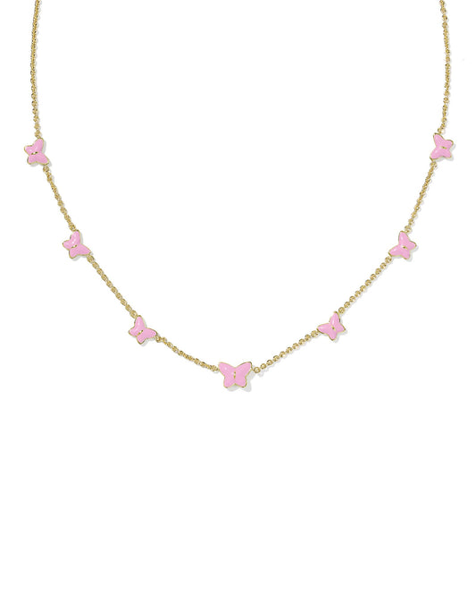 Lillia Butterfly Gold Enamel Strand Necklace