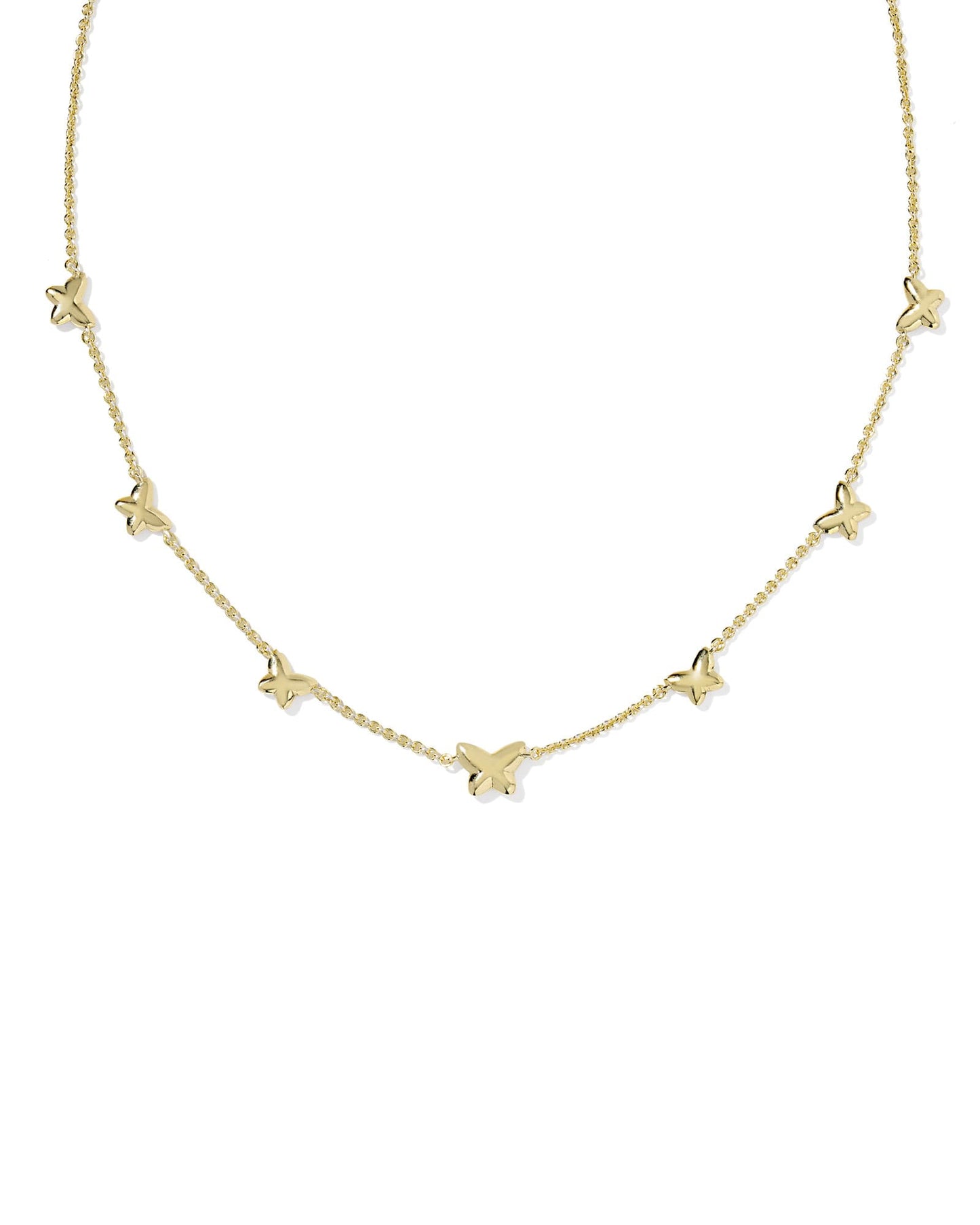 Lillia Butterfly Gold Enamel Strand Necklace