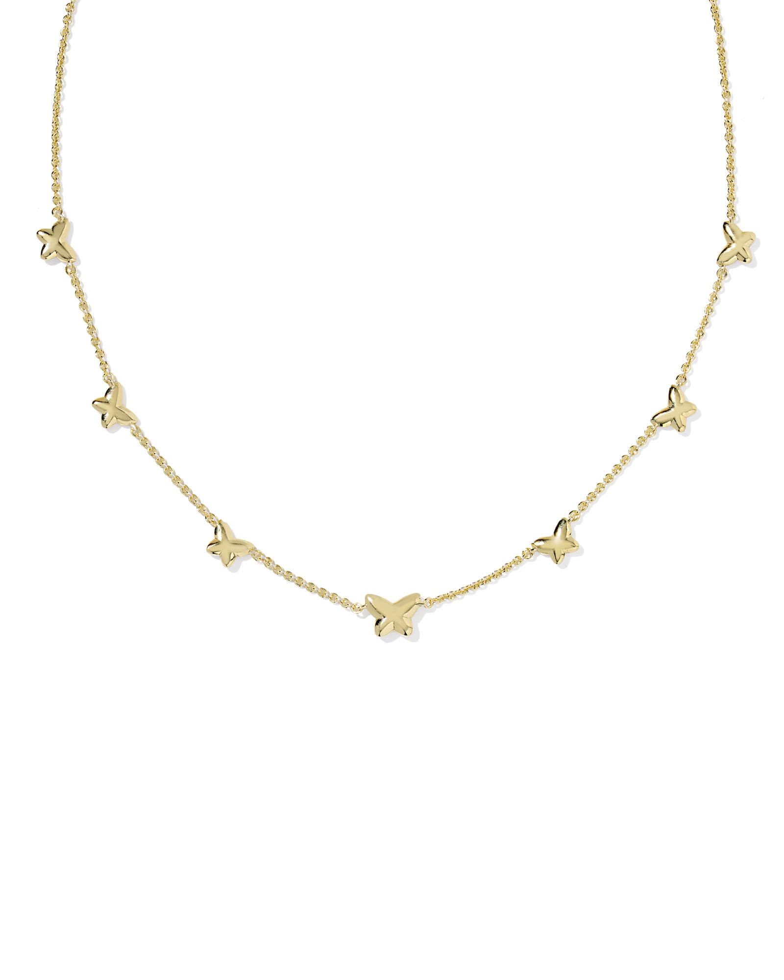 Lillia Butterfly Gold Enamel Strand Necklace