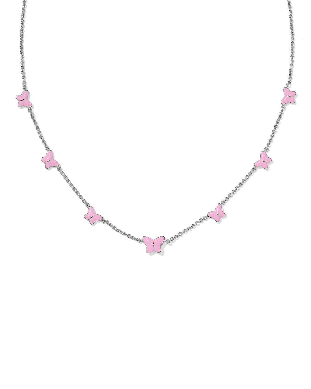 Lillia Butterfly Silver Enamel Strand Necklace