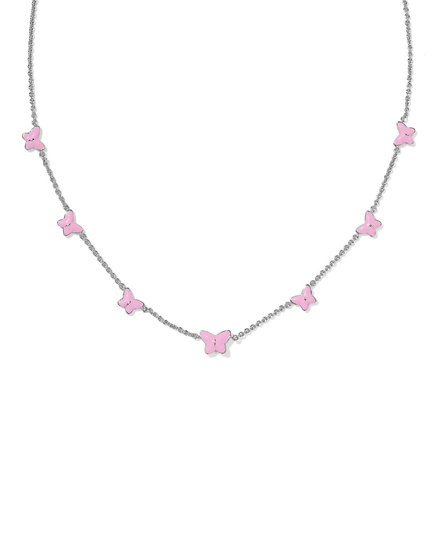 Lillia Butterfly Silver Enamel Strand Necklace